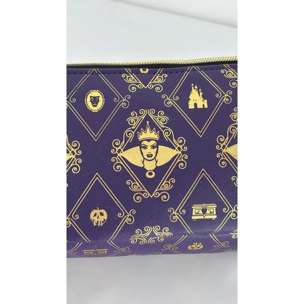 Bath And Body Works Villains Evil Queen Make Up Cosmetic Bag Purple Gold Zip New